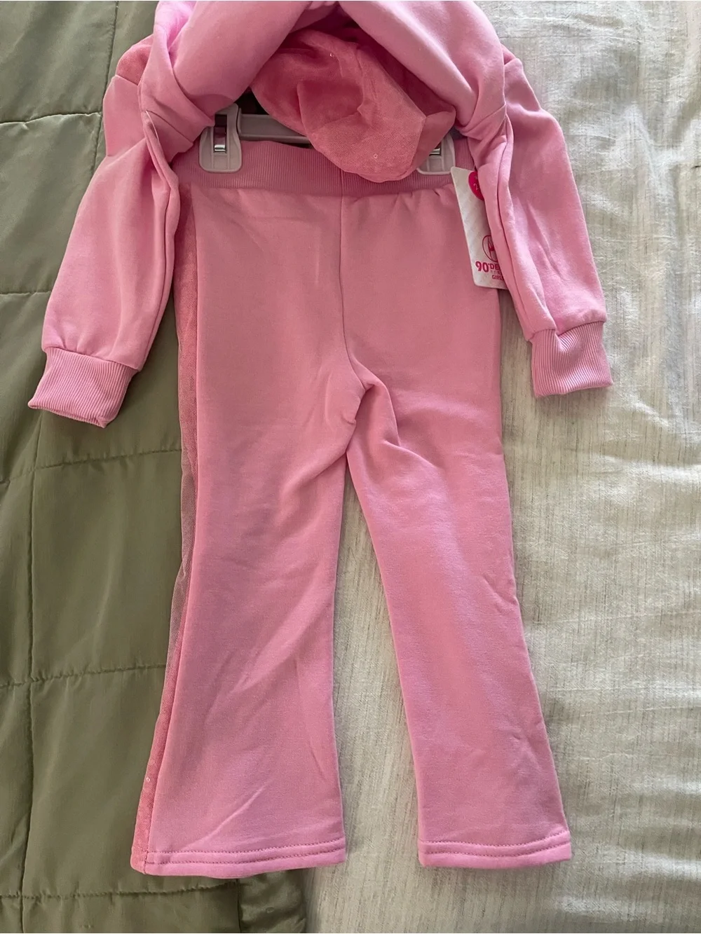 90 Degree By Reflex Kids Pink Hooded Pajama Set